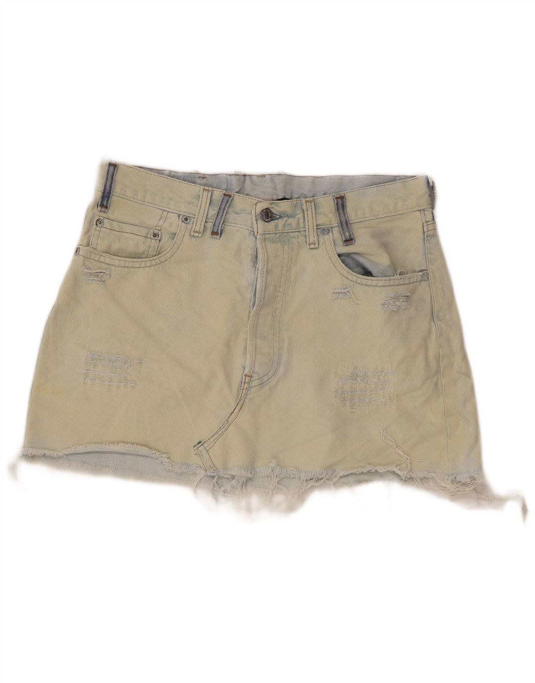 LEVI'S Womens Distressed Mini Denim Skirt W28 Medium  Blue Cotton