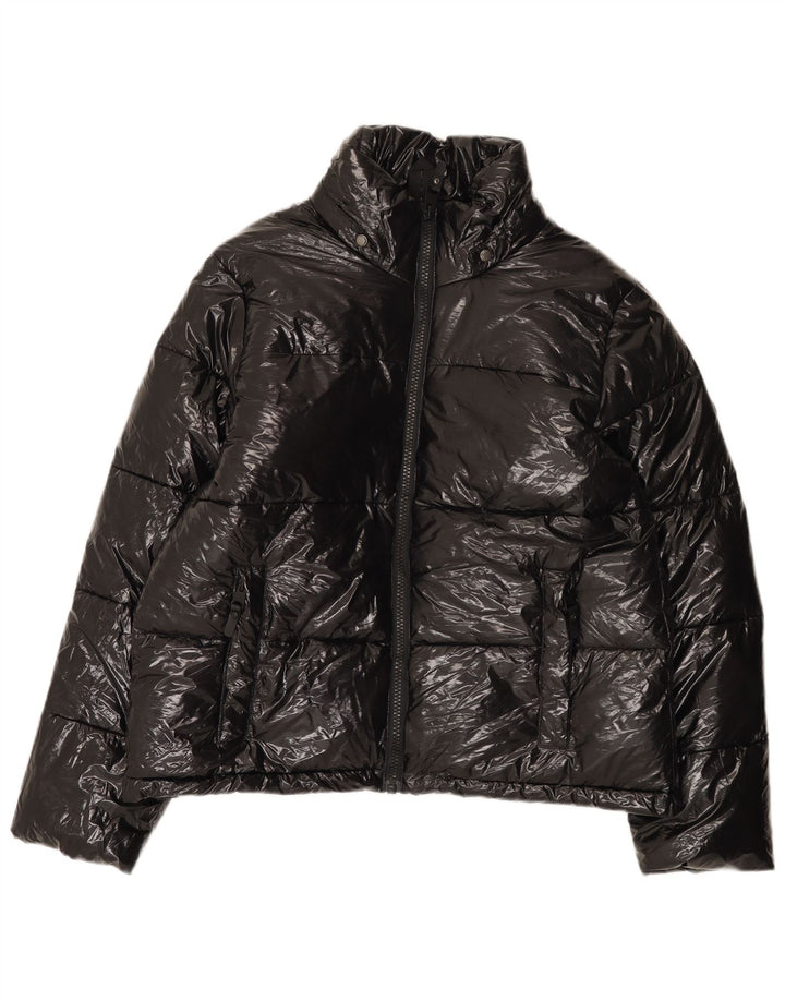 Vintage Womens Oversized Padded Jacket UK 18 XL Black Nylon