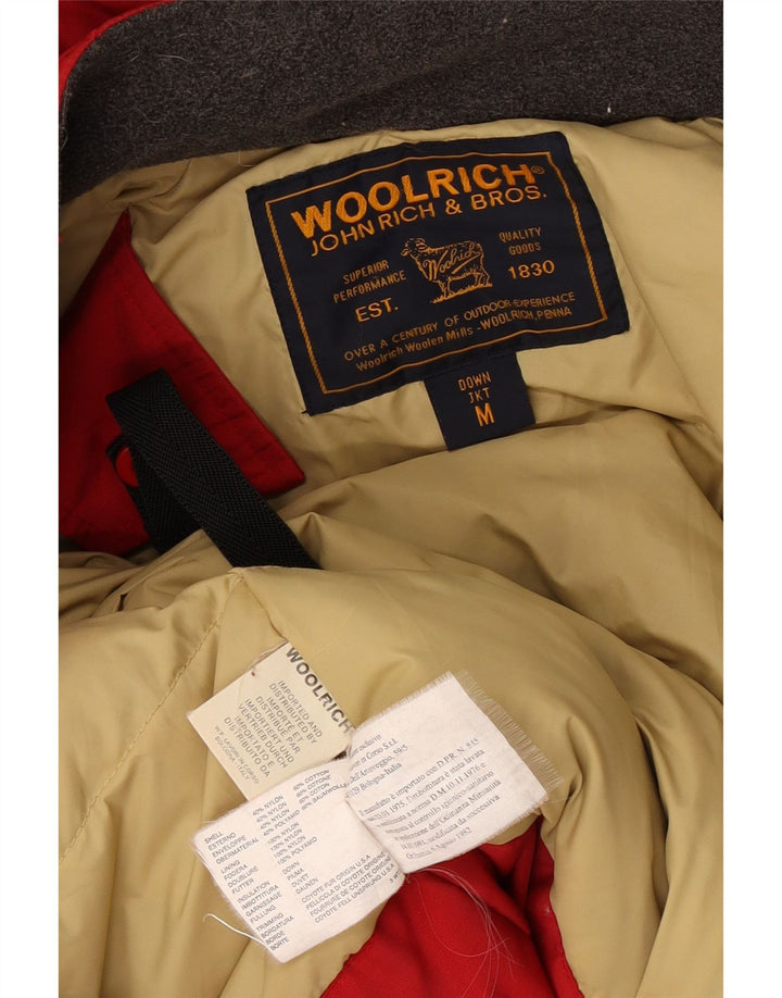 Woolrich Womens Hooded Padded Jacket UK 14 Medium Red Nylon
