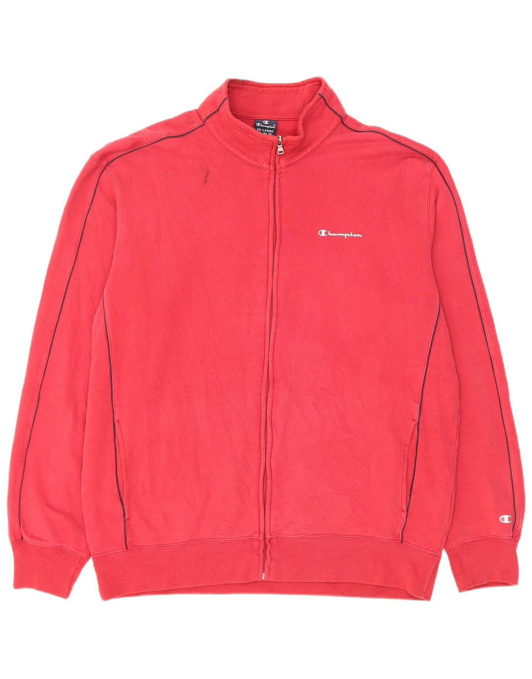 Champion Mens Tracksuit Top Jacket 2XL Red Cotton