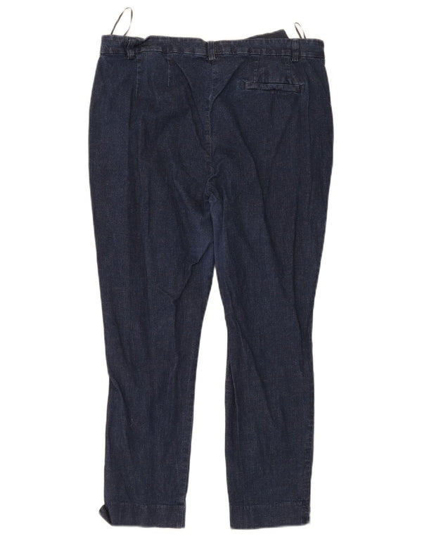 Marks & Spencer Womens High Waist Suit Trousers UK 14 Large W32 L24 Navy Bl