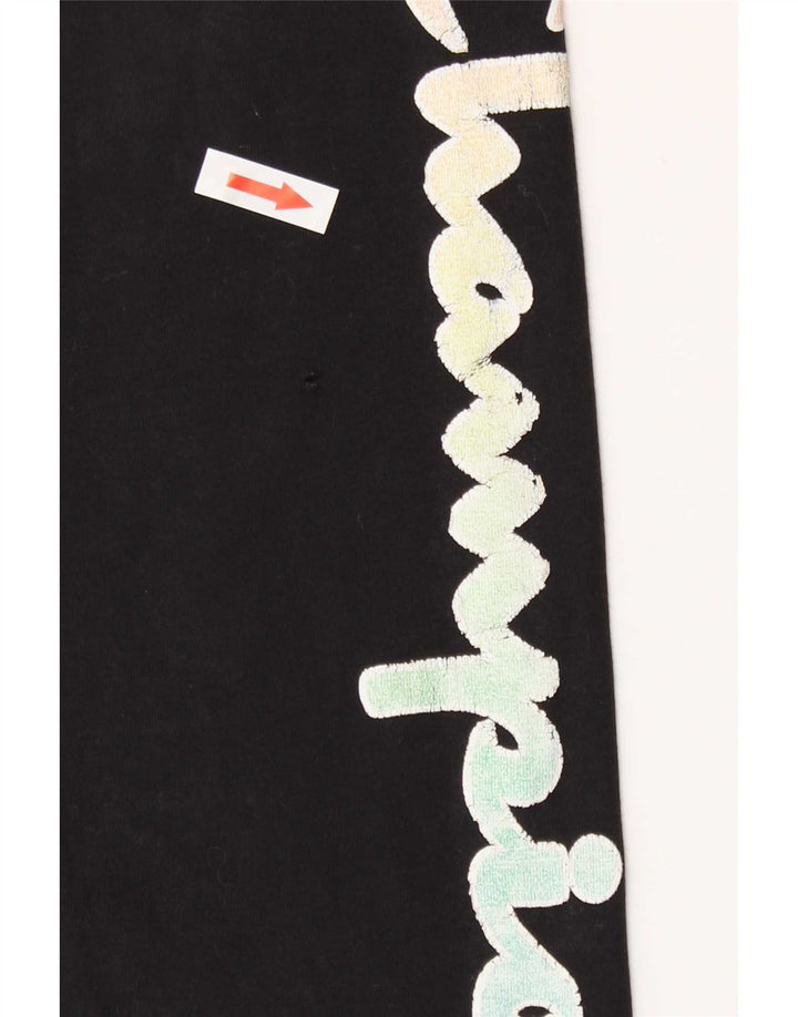 Champion Womens Graphic Leggings UK 12 Medium Black