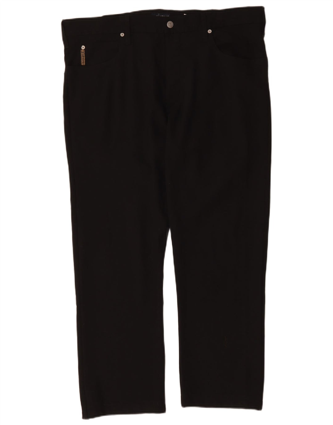 Armani Mens Straight Casual Trousers W40 L29 Black Polyester