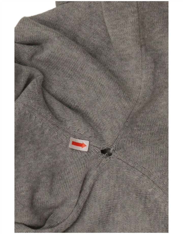 NAUTICA Mens Zip Neck Jumper Sweater XL Grey Argyle/Diamond Cotton