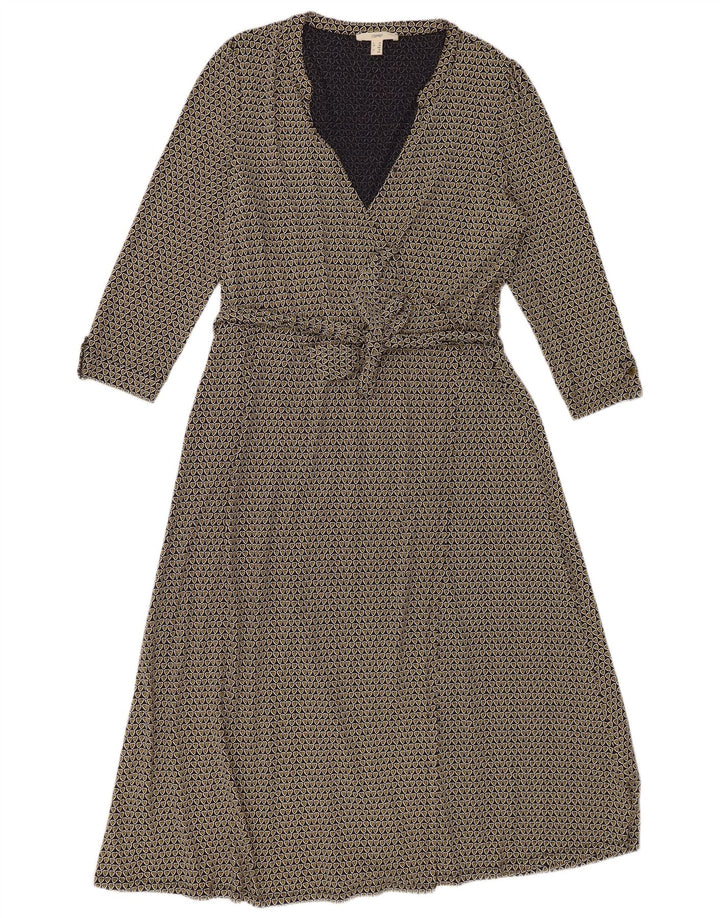 ESPRIT Womens 3/4 Sleeve Maxi Dress UK 18 XL Navy Blue Geometric Viscose