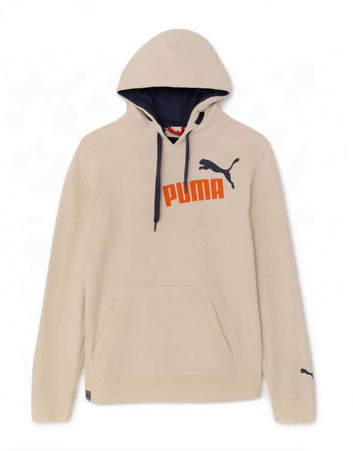 Puma Mens Graphic Hoodie Jumper Medium White