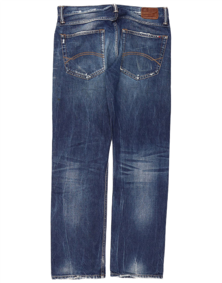 TOMMY HILFIGER Mens Ryder Distressed Straight Jeans W34 L34 Blue Cotton