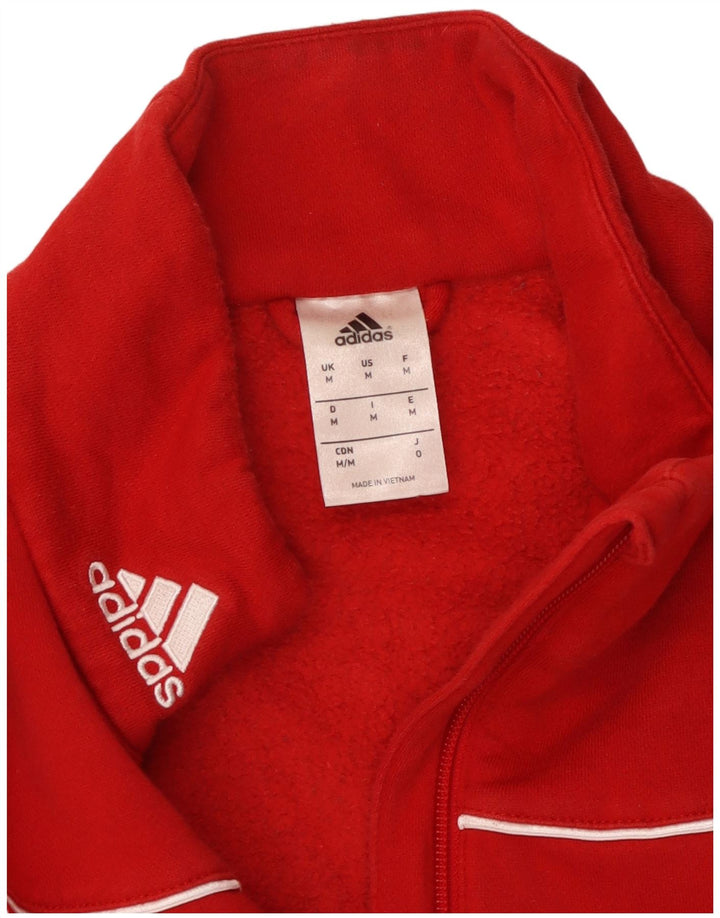 ADIDAS Mens Zip Neck Sweatshirt Jumper Medium Red
