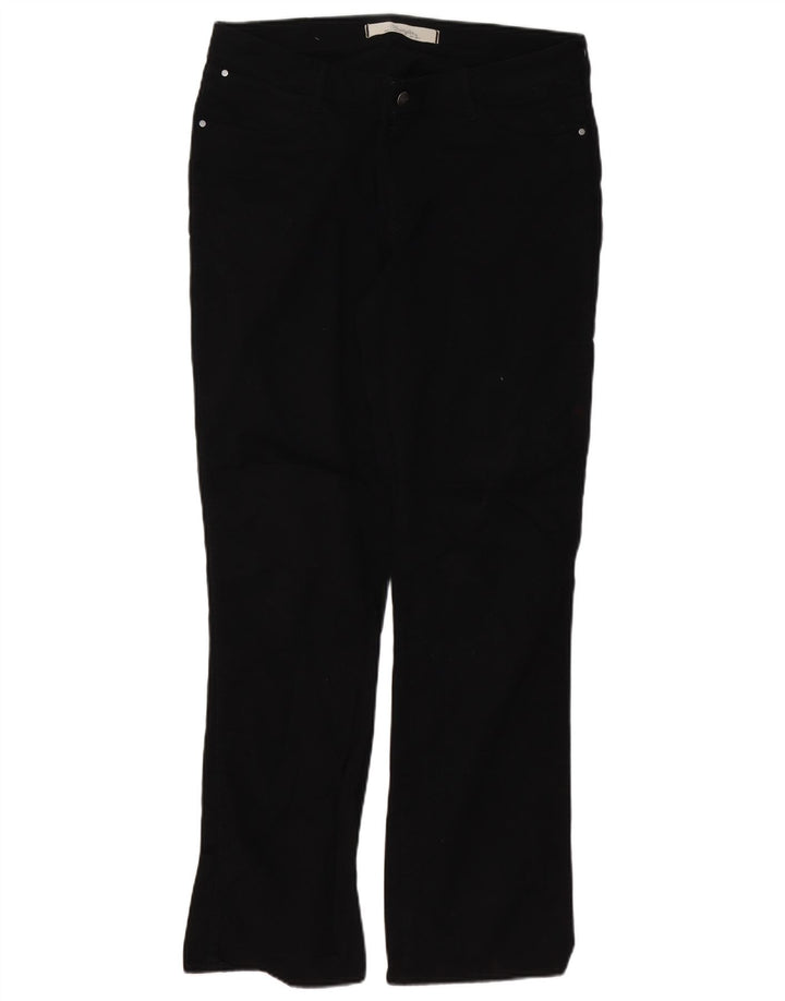 WRANGLER Womens Sara Straight Casual Trousers W33 L32 Black Cotton