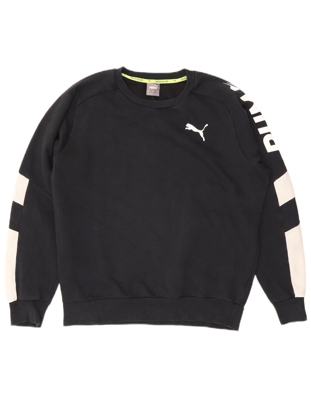 Puma Mens Graphic Sweatshirt Jumper Medium Black Colourblock