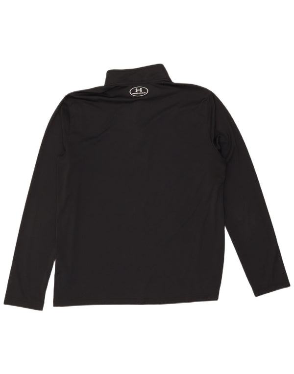 Under Armour Mens Heat Gear Zip Neck Pullover Tracksuit Top Large Black