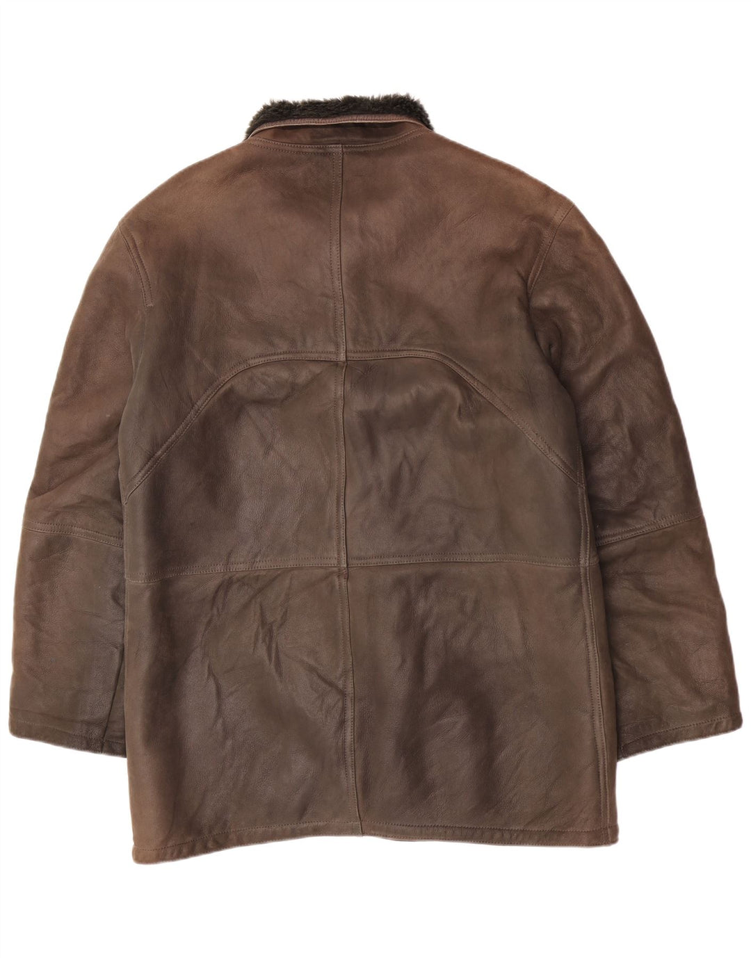 Vintage Mens Shearling Jacket UK 40 Large Brown