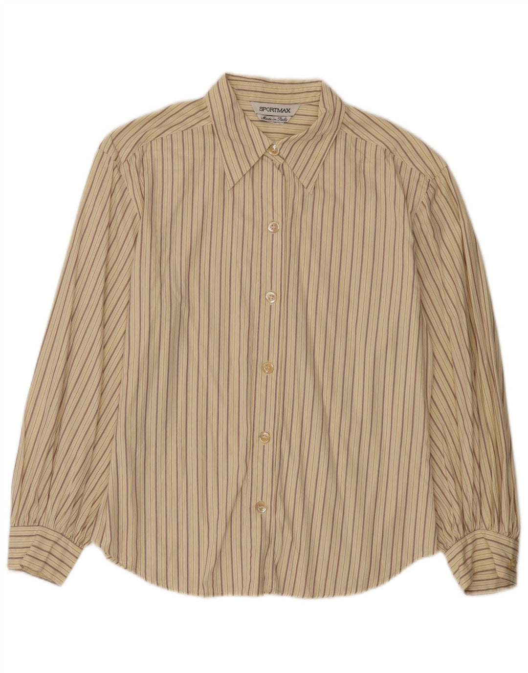 Sportmax Womens Shirt UK 12 Medium Beige Striped