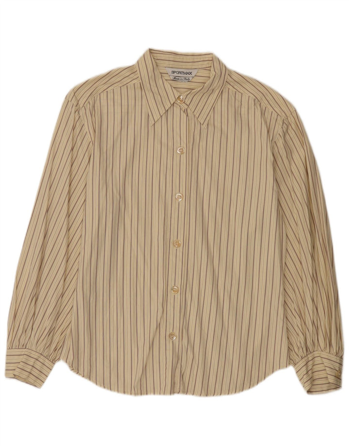 Sportmax Womens Shirt UK 12 Medium Beige Striped