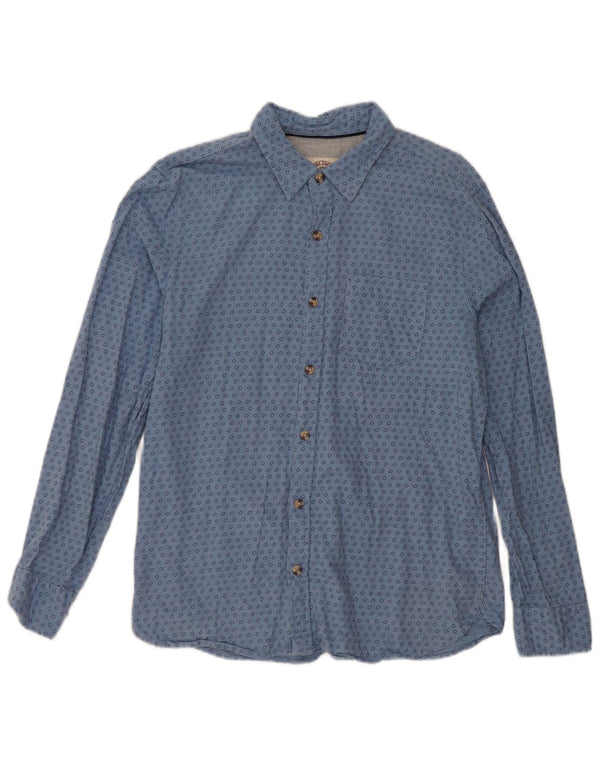 Fat Face Mens Abstract Pattern Shirt Medium Blue Cotton
