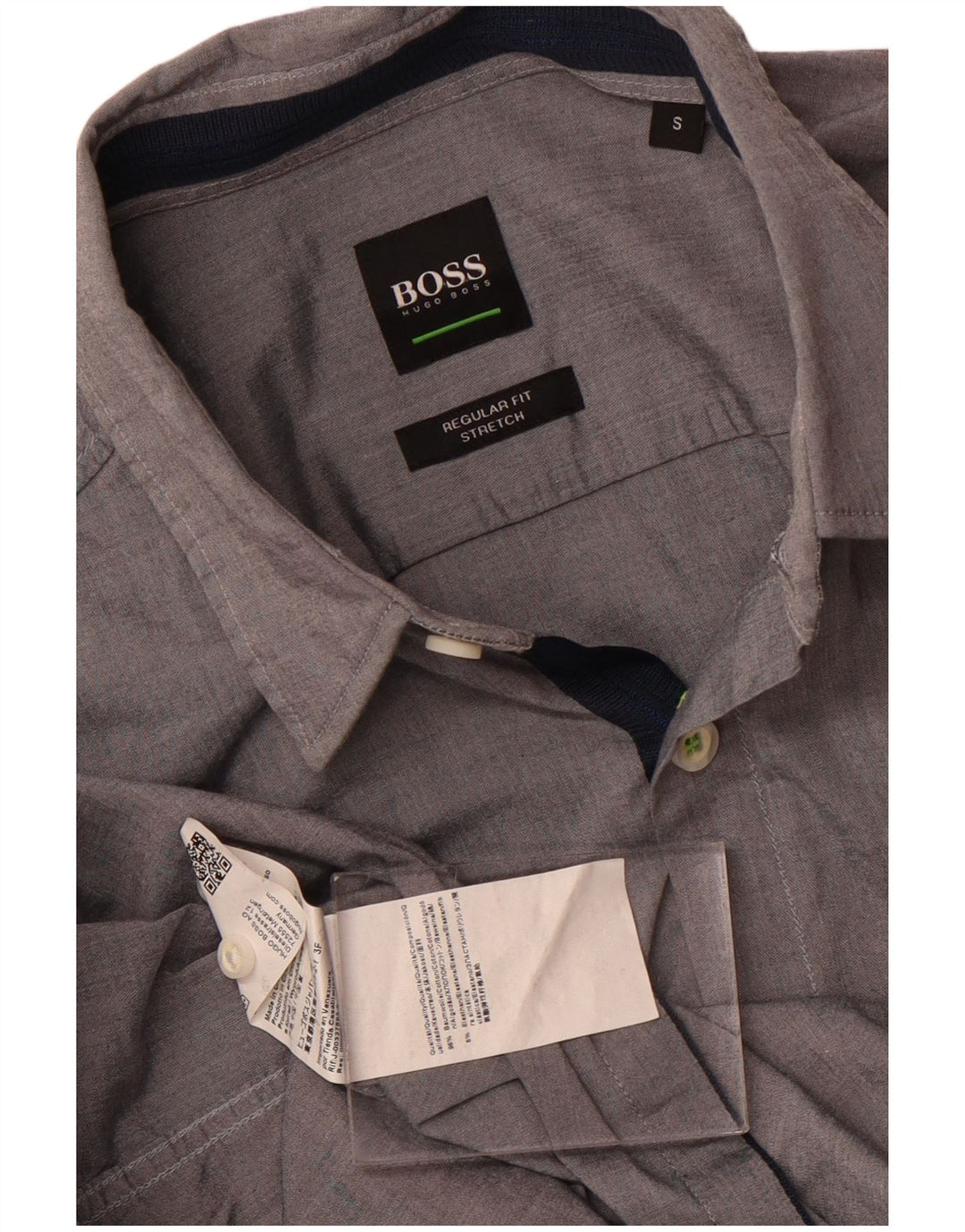 Hugo Boss Mens Regular Fit Shirt Small Grey Cotton