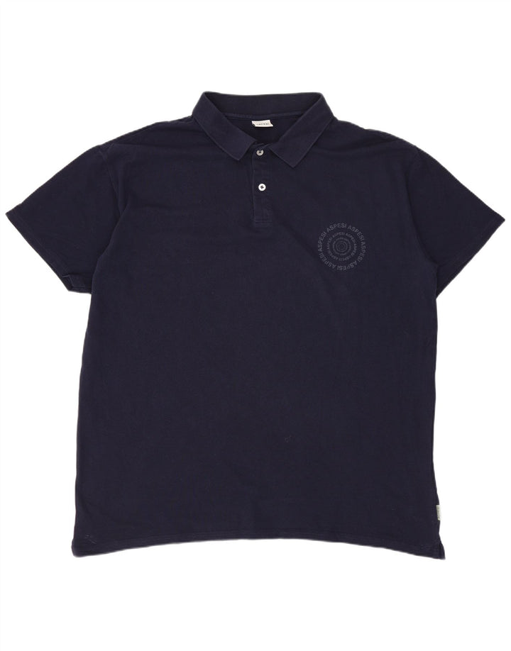 ASPESI Mens Polo Shirt 2XL Navy Blue Cotton