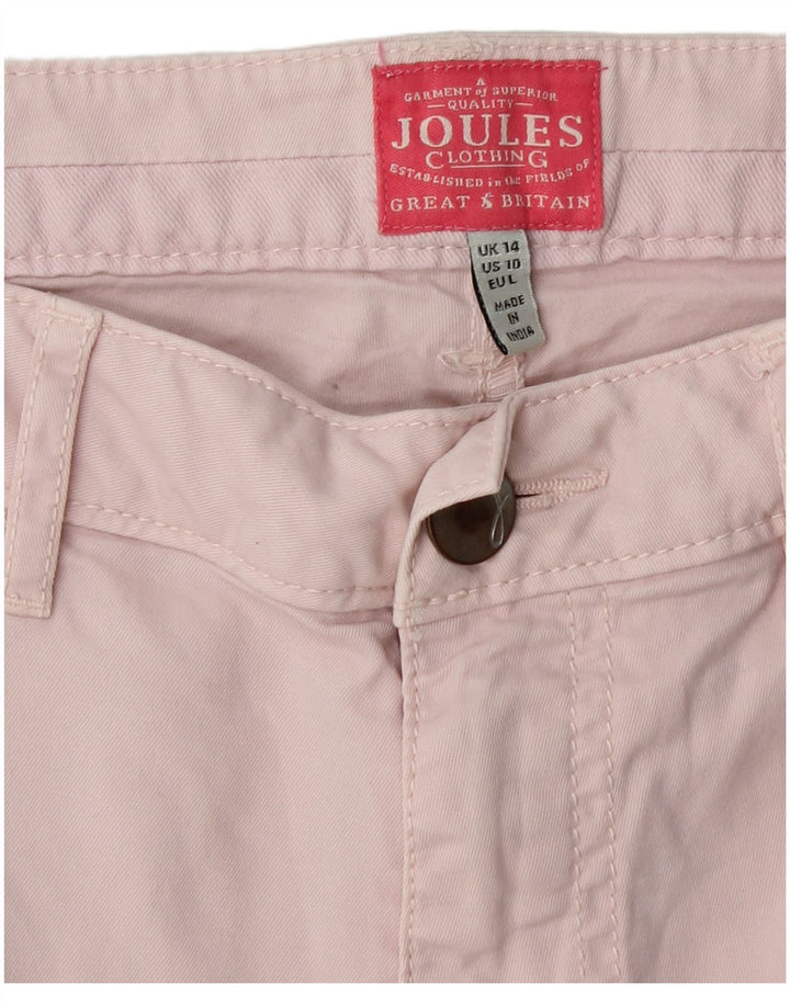 JOULES Womens Tapered Chino Trousers UK 14 Large W32 L25 Pink Cotton