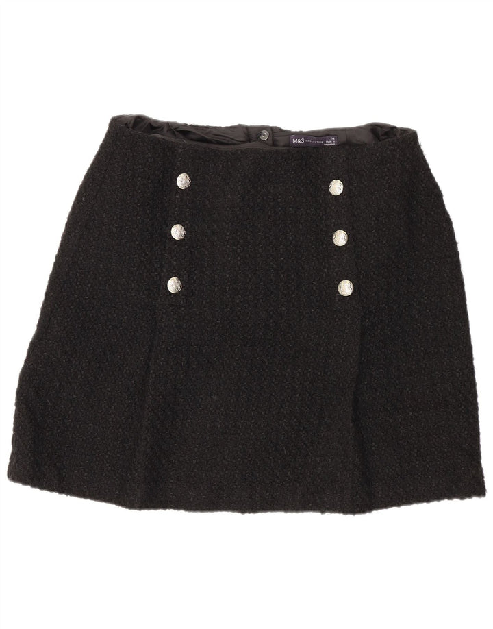Marks & Spencer Womens Mini Skirt UK 14 Medium W32  Black Acrylic