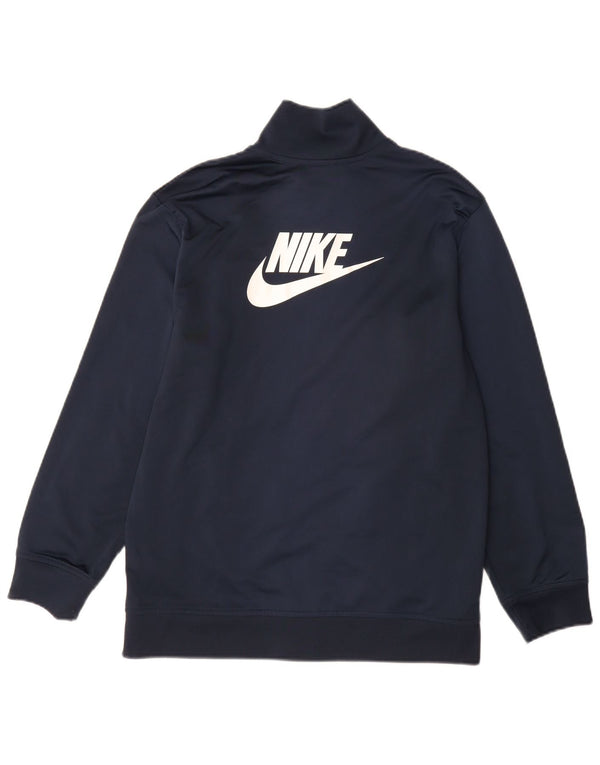 NIKE Boys Graphic Tracksuit Top Jacket 13-14 Years XL  Navy Blue Polyester
