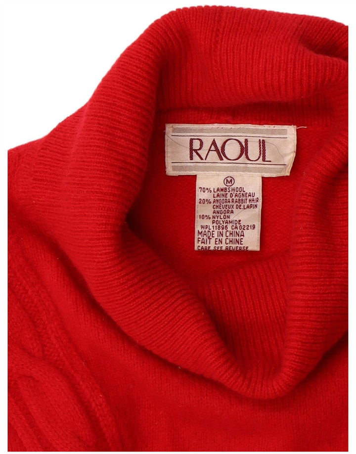 RAOUL Womens Long Sleeve Jumper Dress UK 12 Medium Red Wool