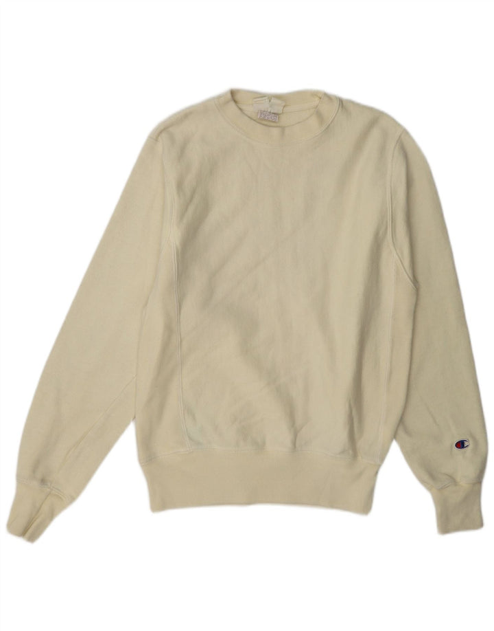 Champion Mens Sweatshirt Jumper XS Off White Cotton