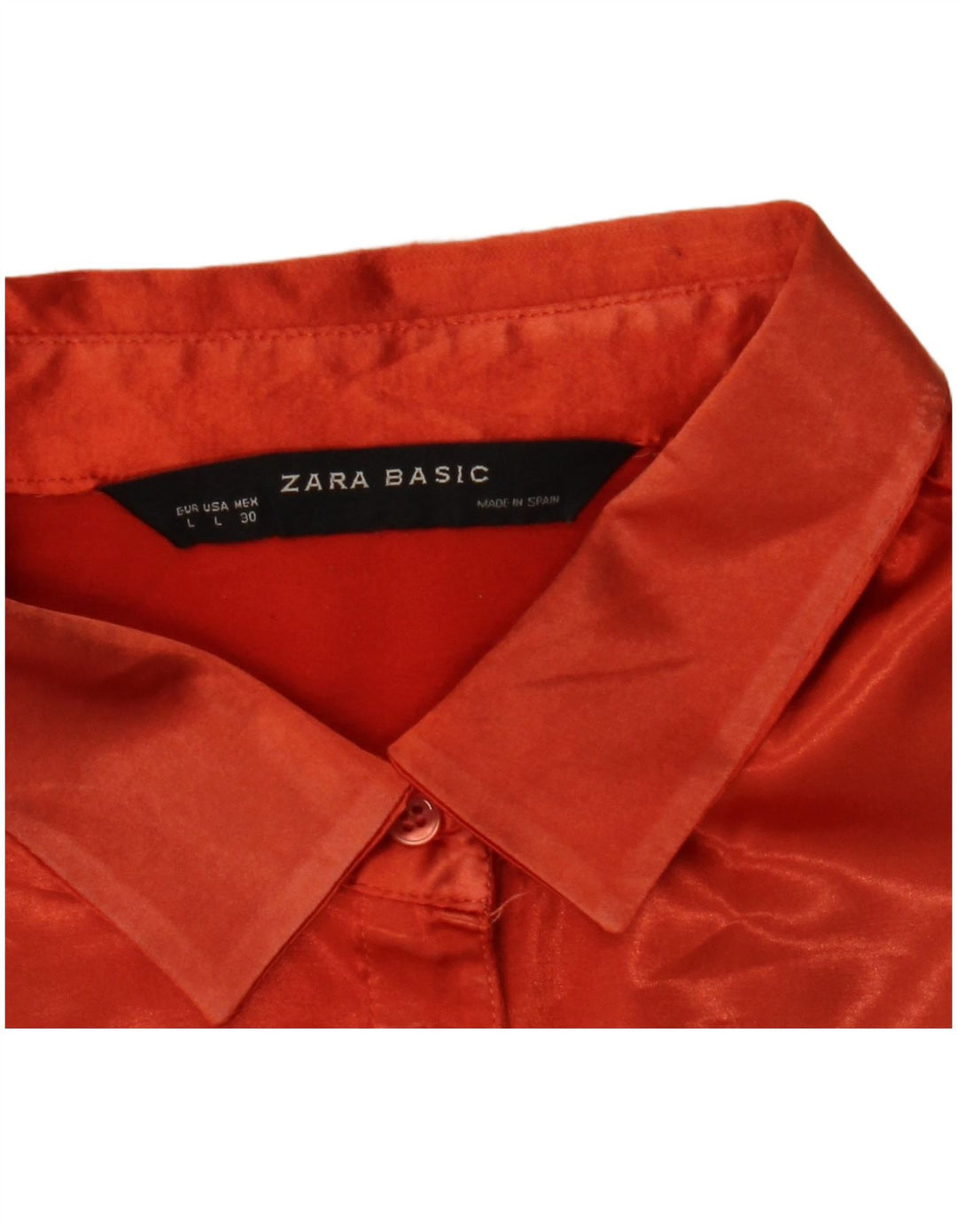 Zara Womens Pullover Shirt UK 14 Large Orange