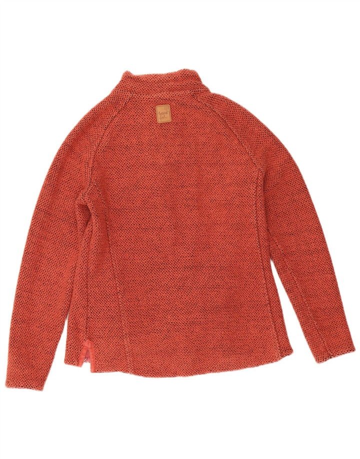 Weird Fish Womens Oversized Zip Neck Sweatshirt Jumper UK 10 Small Orange