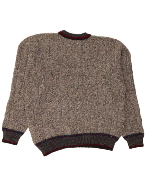 Kappa Mens Crew Neck Jumper Sweater XL Grey Flecked Virgin Wool