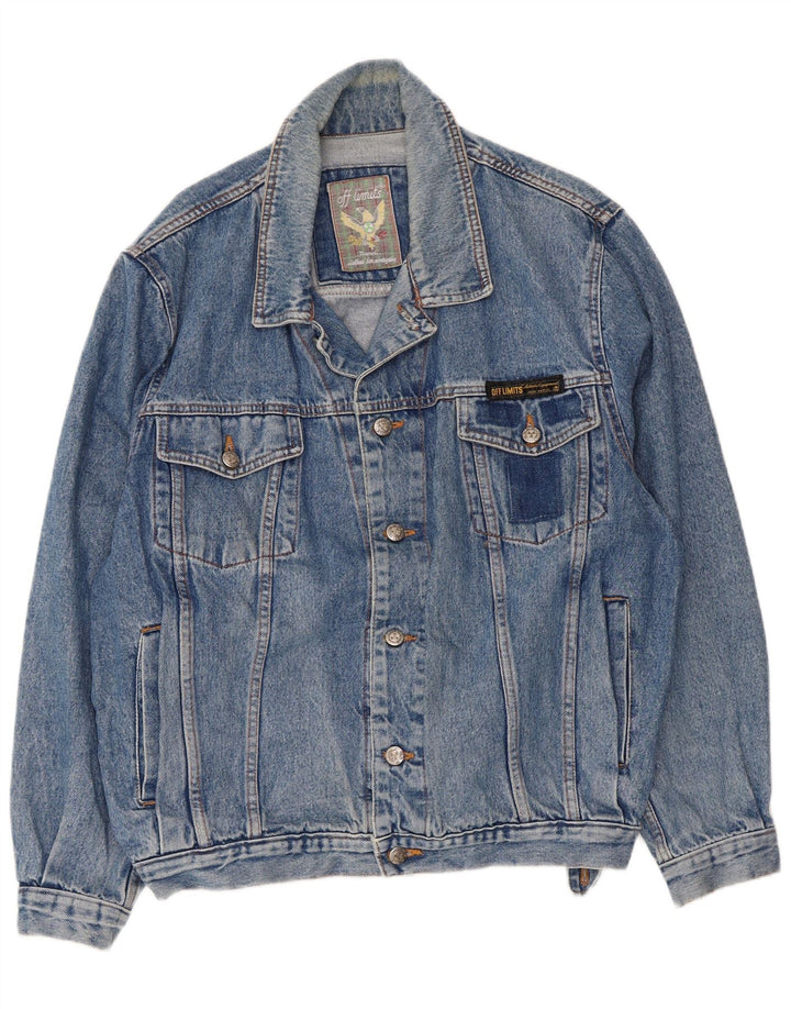 Off Limits Mens Denim Jacket UK 40 Large Blue Cotton