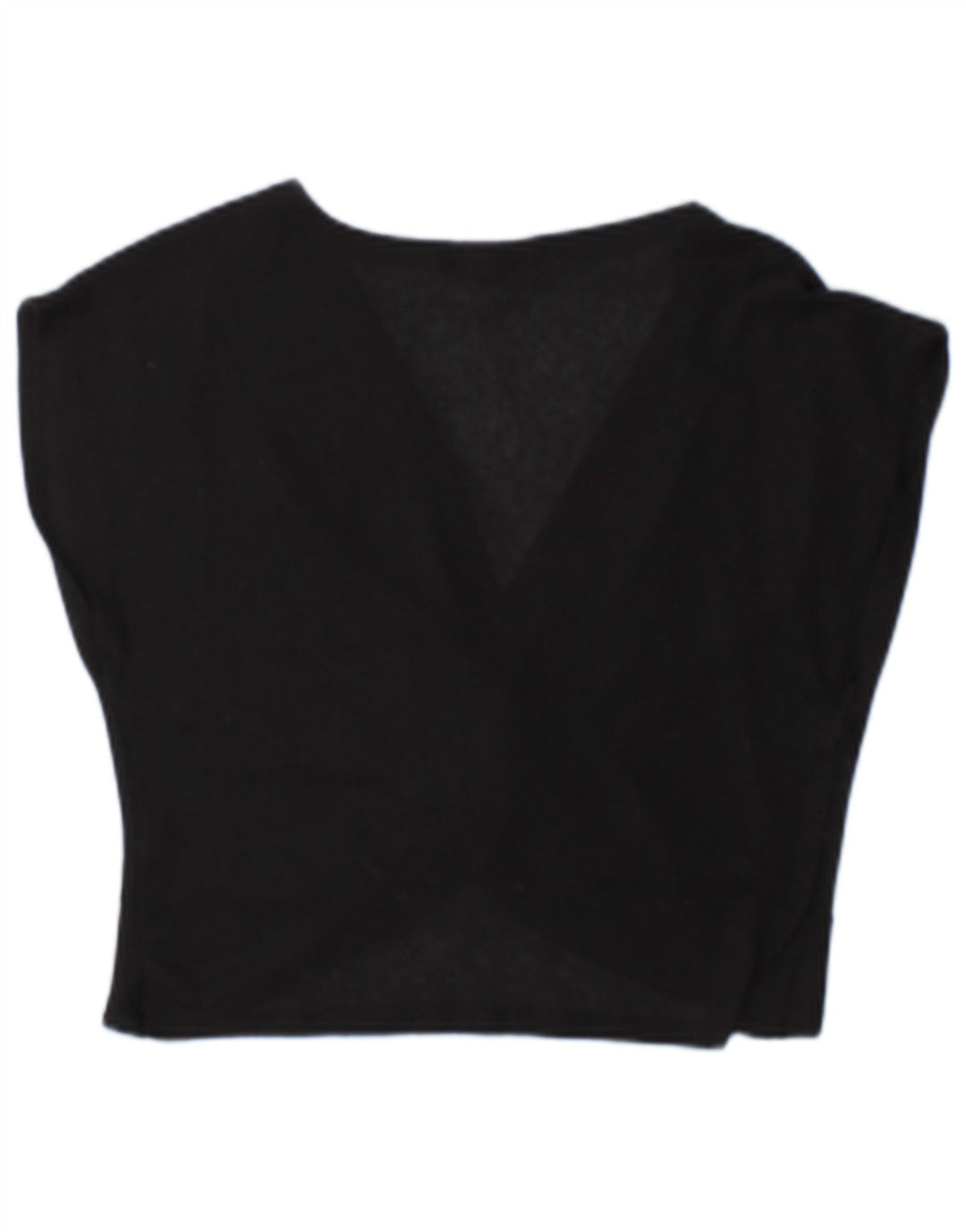 Zara Womens Crop Blouse Top UK 10 Small Black Polyester