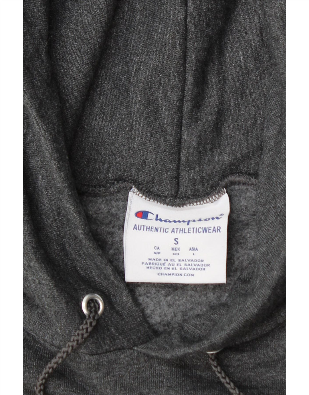 Champion Mens Graphic Hoodie Jumper Small Grey Cotton