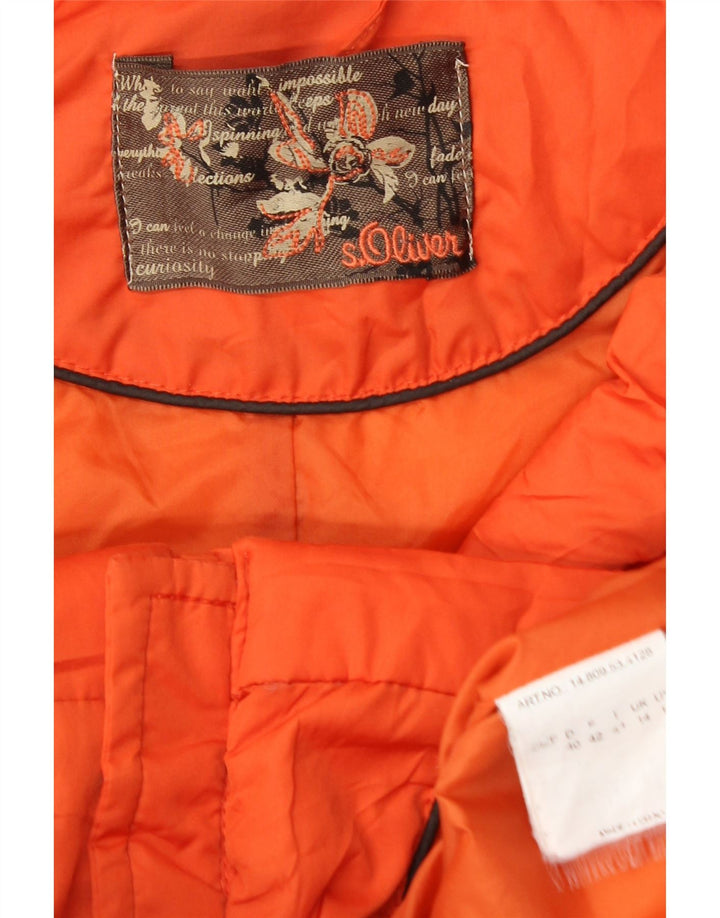 S.OLIVER Womens Hooded Padded Gilet UK 14 Medium Orange Polyester