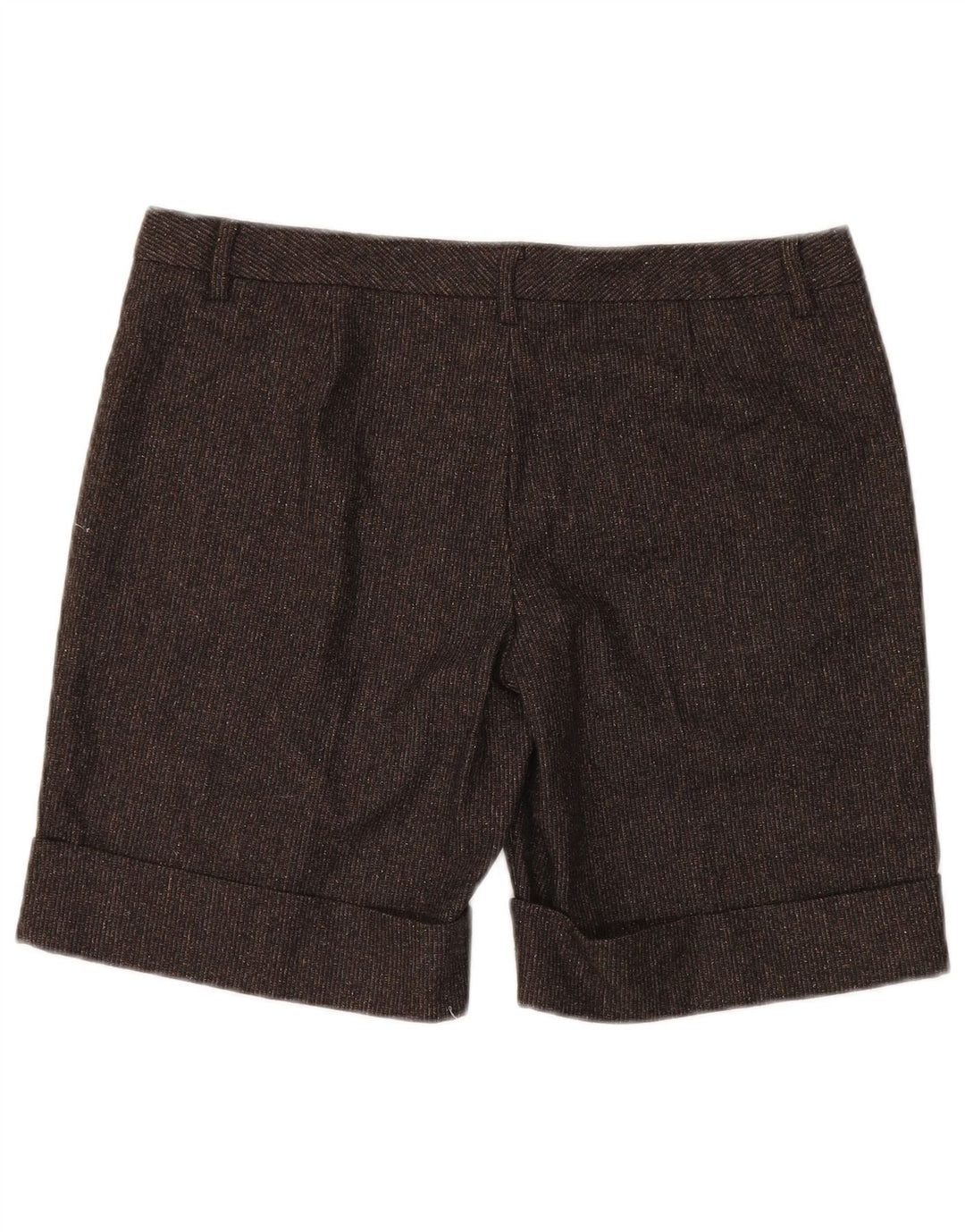 BENETTON Womens Chino Shorts IT 46 Large W34 Brown Flecked Virgin Wool