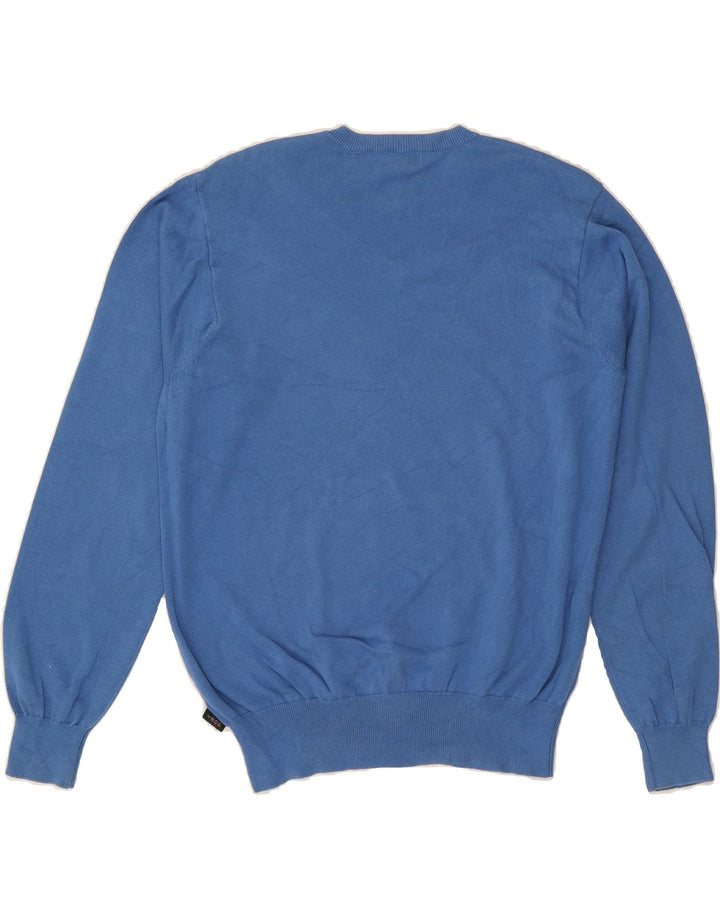 IZOD Mens V-Neck Jumper Sweater Medium Blue Cotton Vintage Izod and Second-Hand Izod from Messina Hembry 