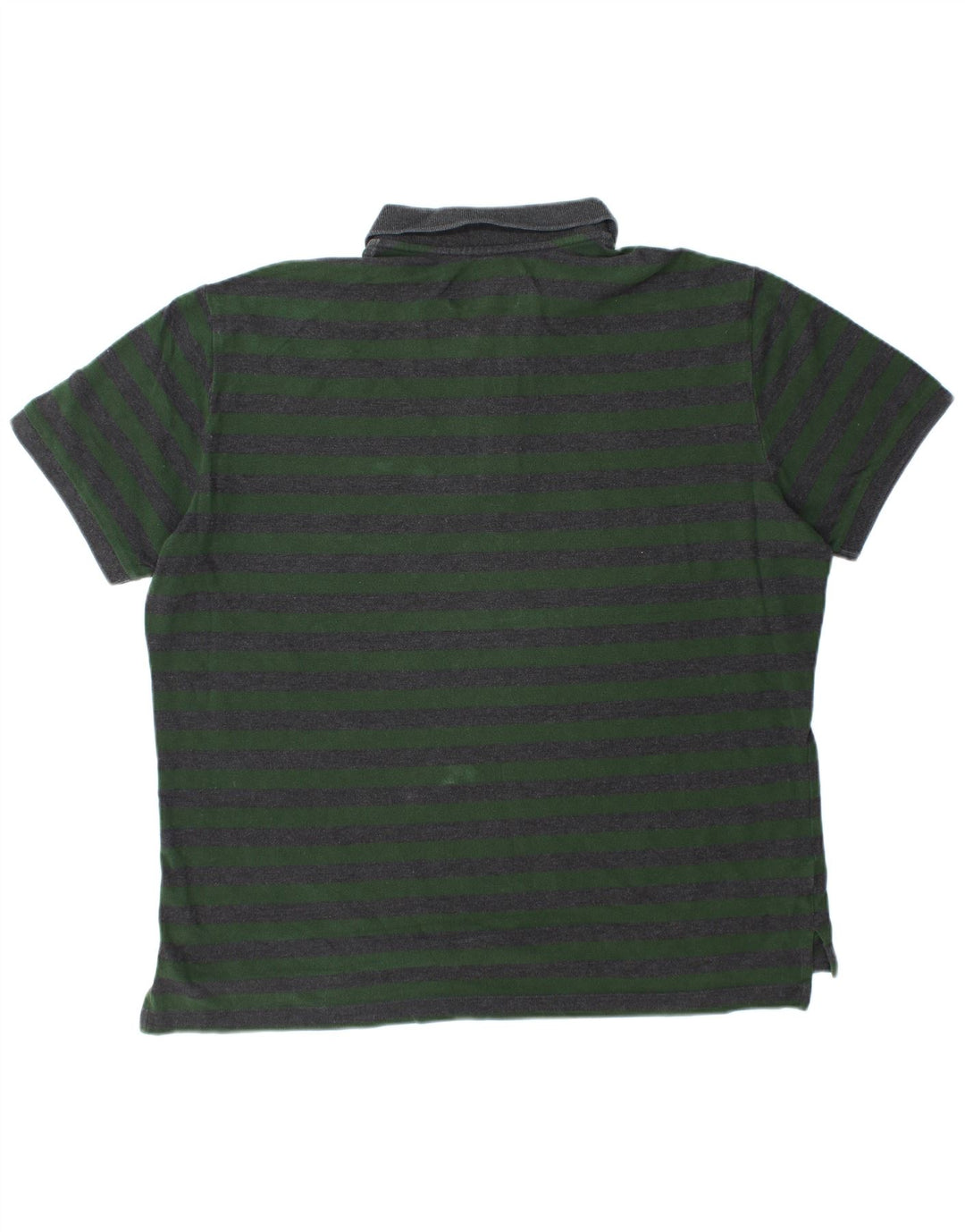 EDDIE BAUER Mens Polo Shirt XL Green Striped Cotton