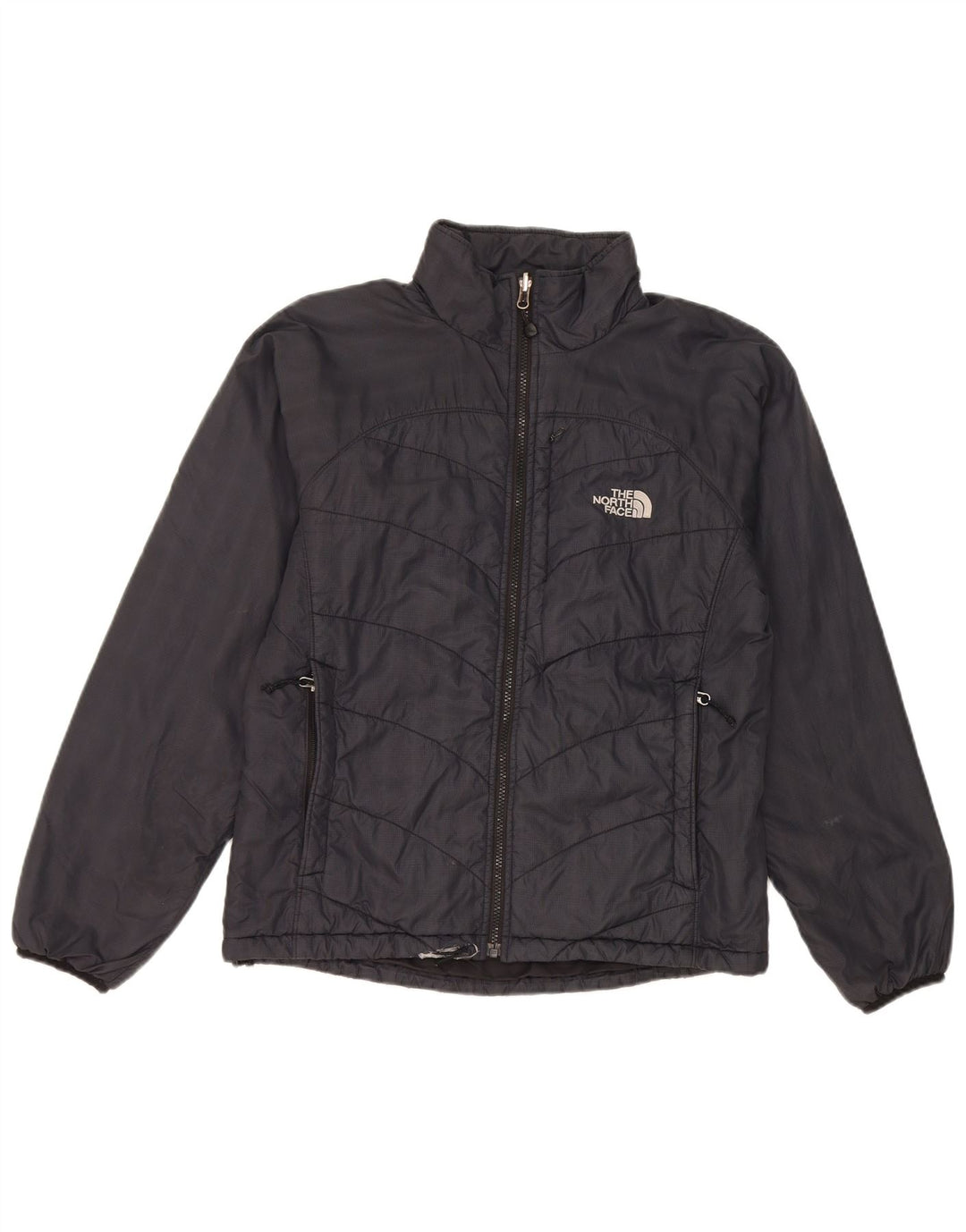 The North Face Womens Padded Jacket UK 14 Medium Navy Blue Nylon