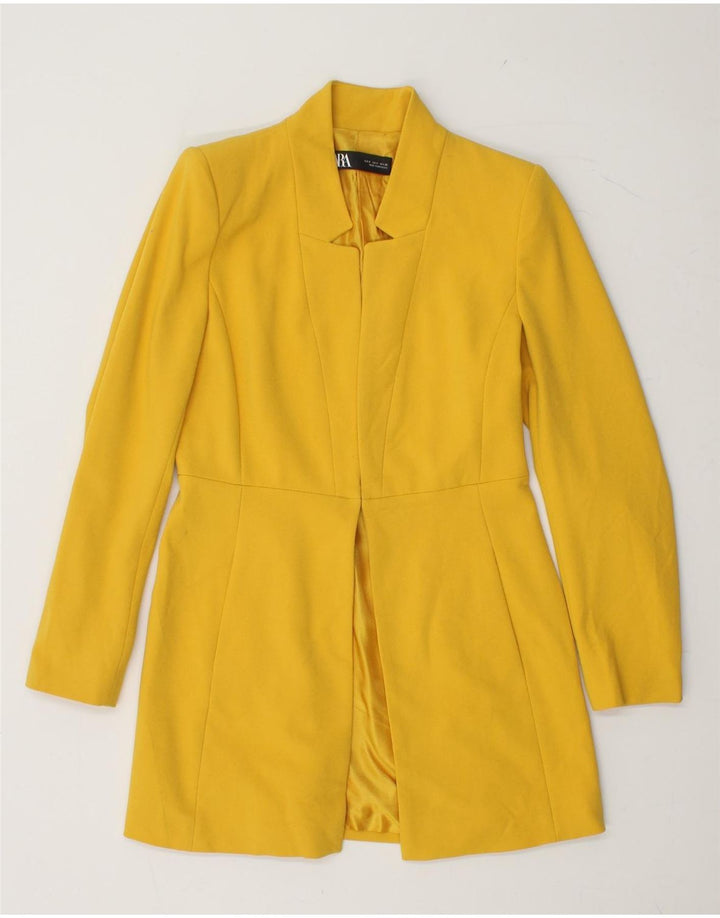 ZARA Womens Open Blazer Jacket UK 10 Small Yellow