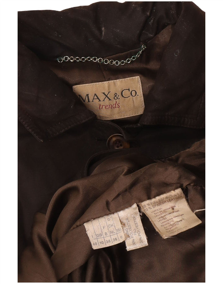 Max & Co. Womens Oversized Suede Jacket UK 10 Small Brown Leather