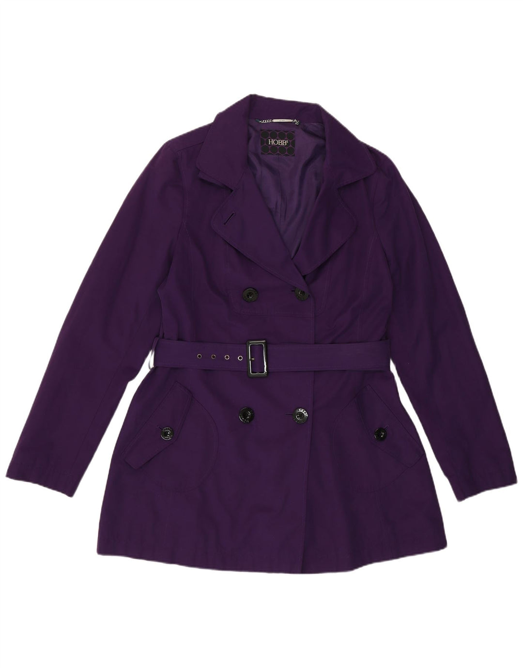 Hobbs Womens Trench Coat UK 12 Medium Purple Polyester
