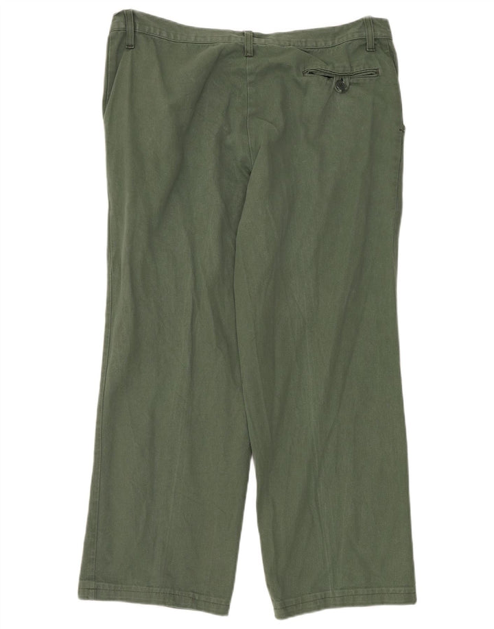 VINTAGE Mens Straight Chino Trousers W38 L30 Green