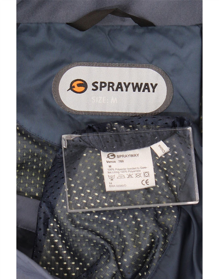 Sprayway Womens Hooded Rain Jacket UK 14 Medium Blue Polyester