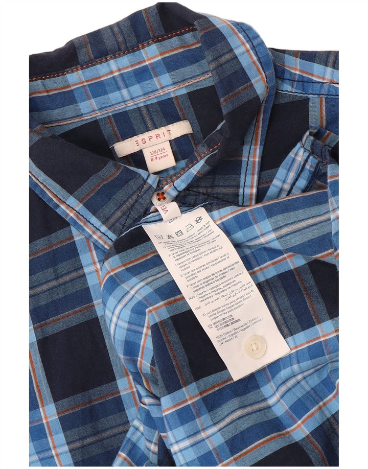 Esprit Boys Shirt 8-9 Years Blue Check Cotton