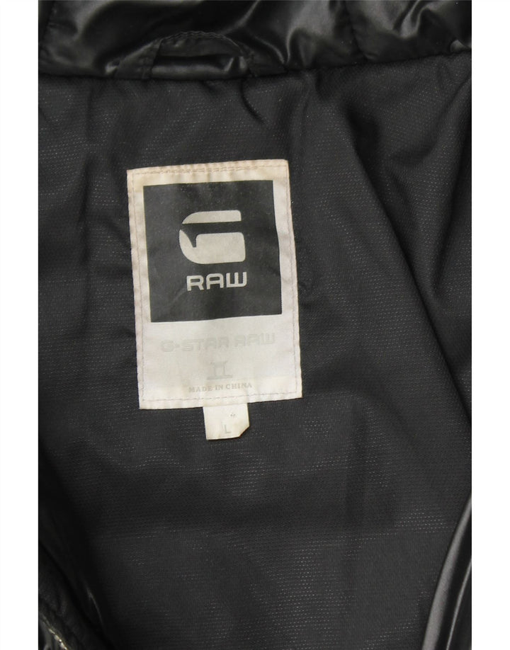 G-STAR Womens Hooded Padded Jacket UK 16 Large Black Polyamide