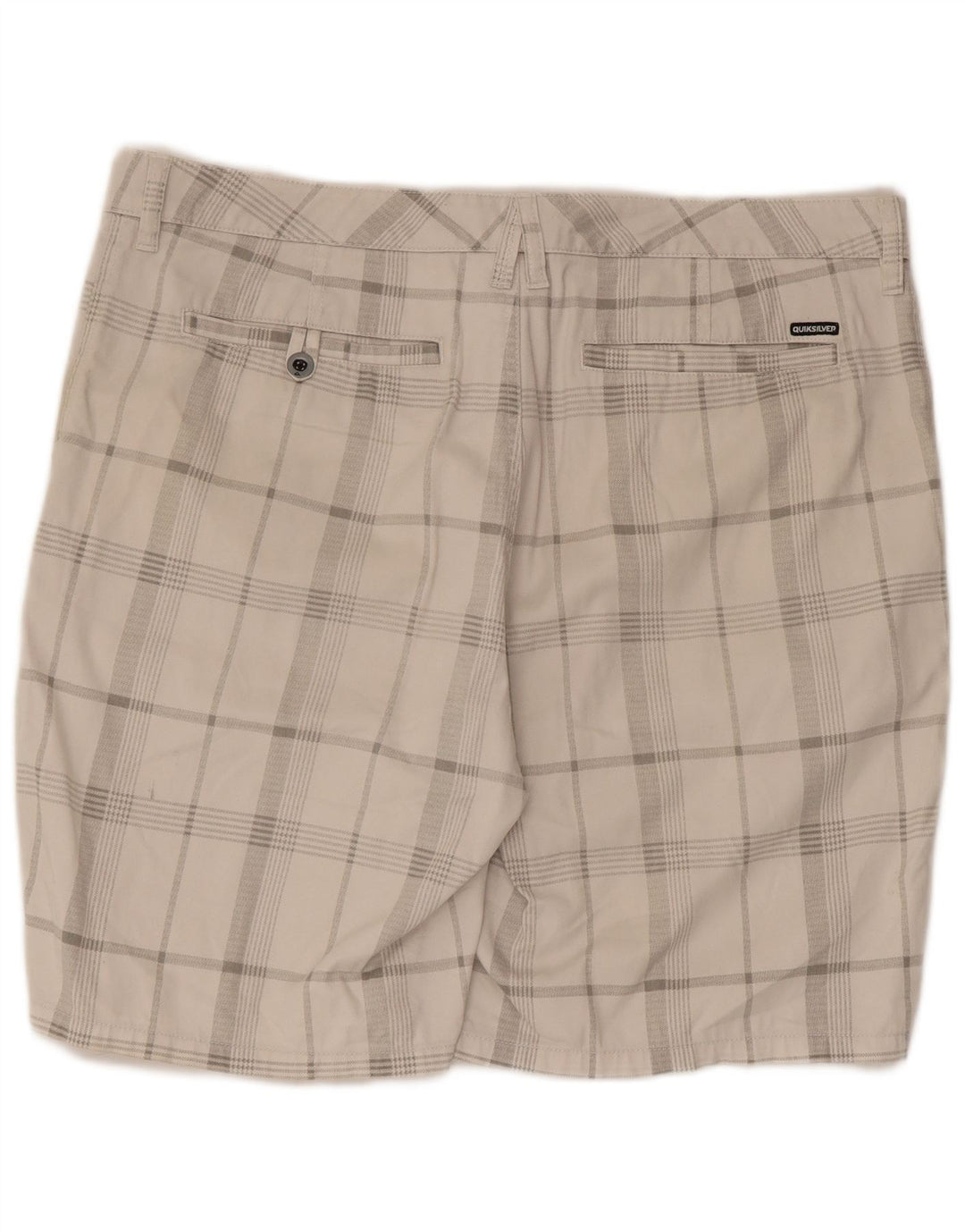 QUIKSILVER Mens Chino Shorts W38 XL  White Check Cotton