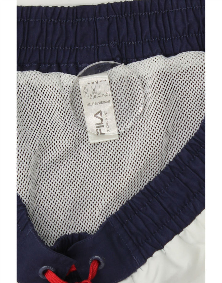 Fila Mens Swimming Shorts Small Navy Blue Colourblock Polyester