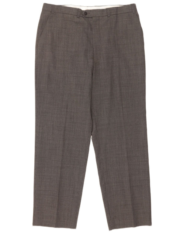 Marks & Spencer Mens St. Michael Suit Trousers W36 L31 Grey Houndstooth
