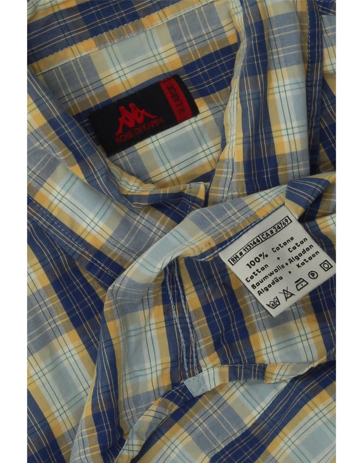 Kappa Mens Shirt XL Blue Check Cotton