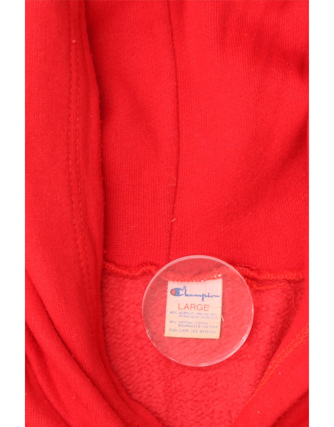 CHAMPION Womens Graphic Hoodie Jumper UK 16 Large Red Acrylic