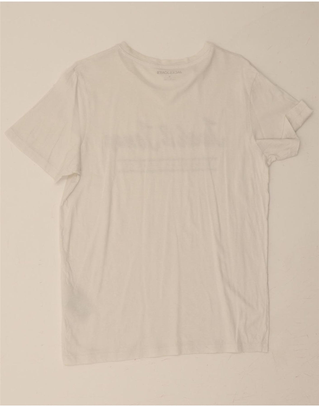 JACK & JONES Mens Graphic T-Shirt Top Medium White Cotton Vintage Jack & Jones and Second-Hand Jack & Jones from Messina Hembry 